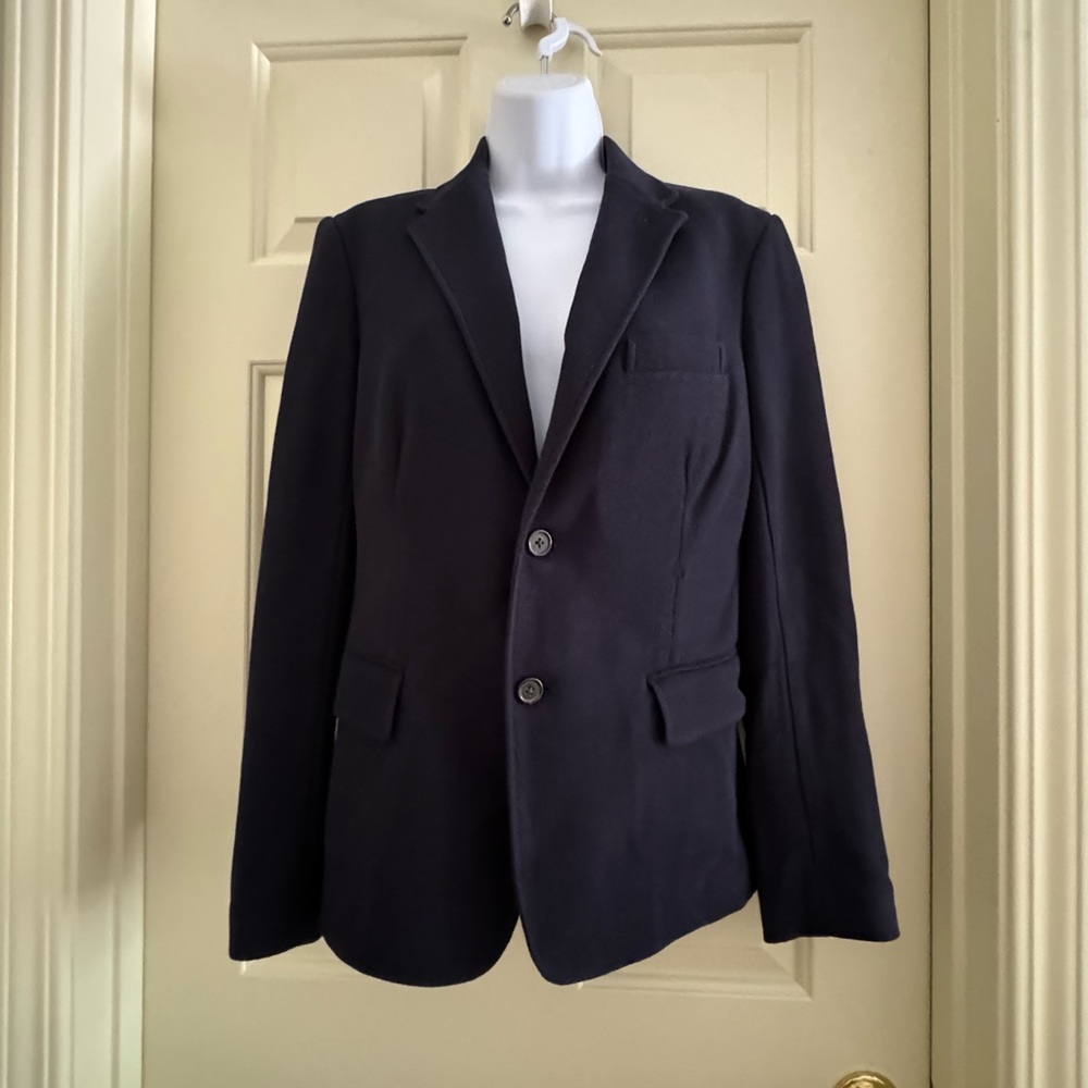 Polo Ralph Lauren Hunter Navy Woven Cotton Blazer Jacket Size 8 - Picture 2 of 6